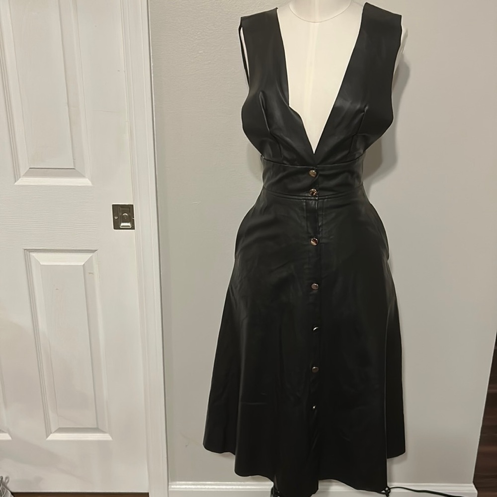 Shein Black Faux Leather Dress